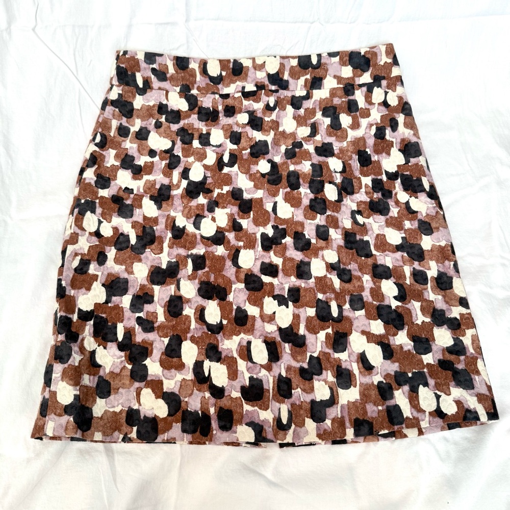J. Crew Brown and Black Patterned Mini Skirt